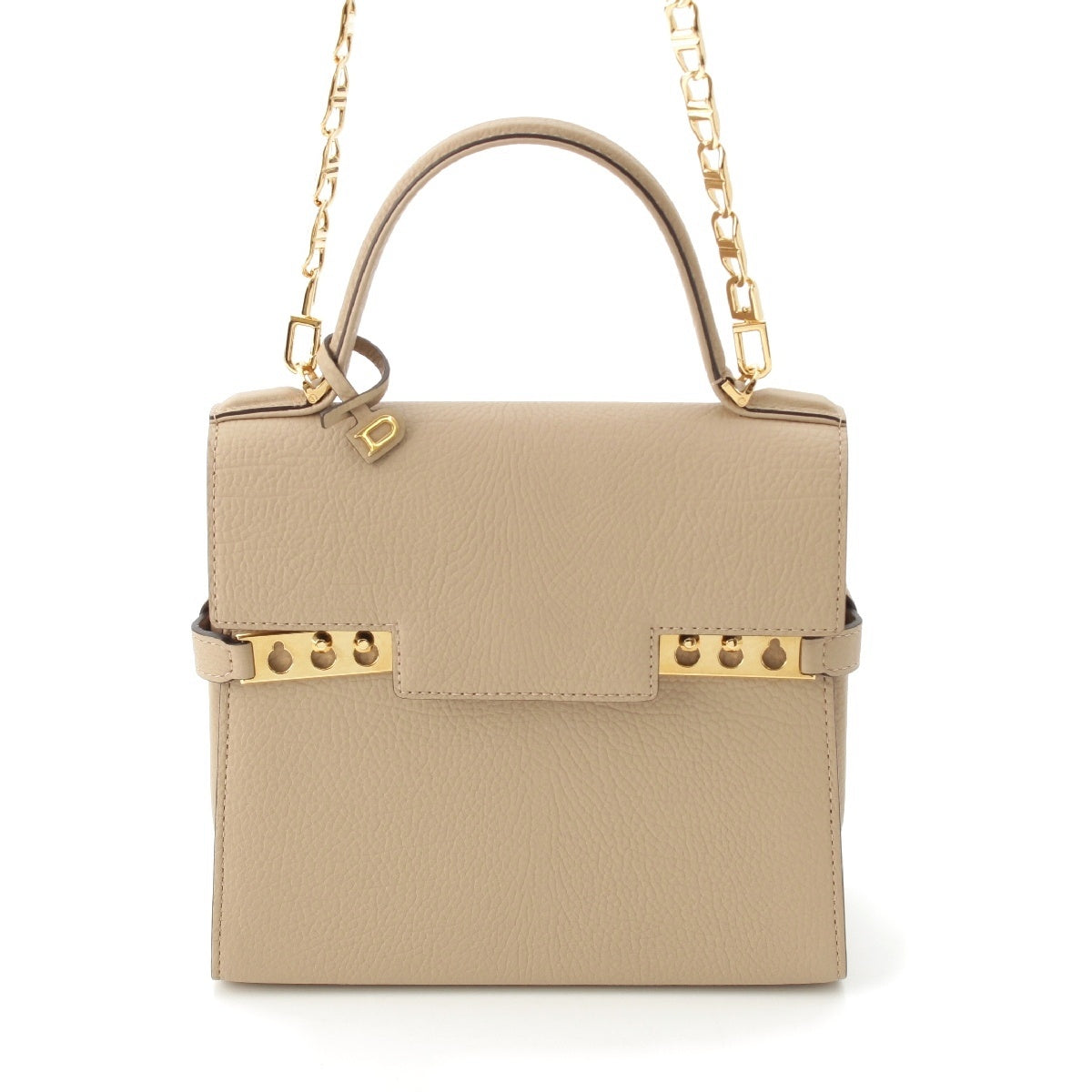 Delvaux 24Stainless Steel Tampate PM Crispy Puff 2way Handbag AA0612AM SIROCCO Beige