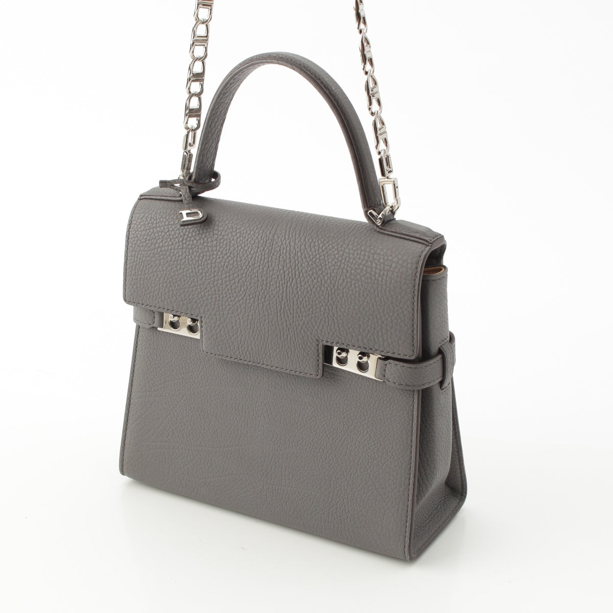 Delvaux Tampate PM Crispy Puff 2way Handbag AA0612AMF Stone Grey