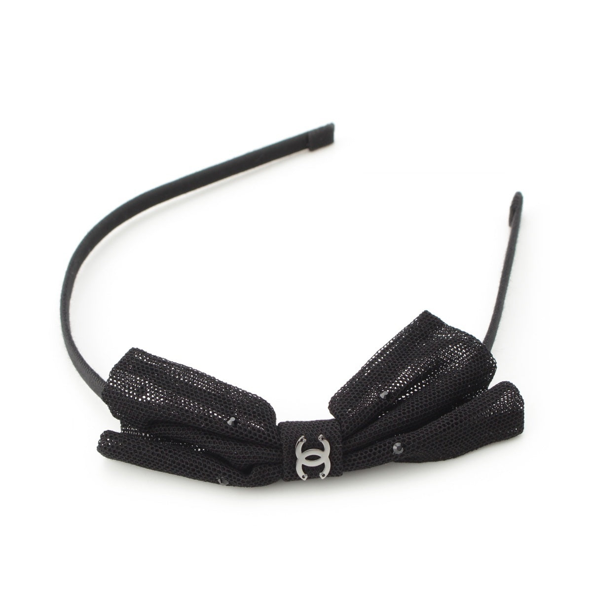 CHANEL COCO Mark Ribbon Katyusha hair accessory black