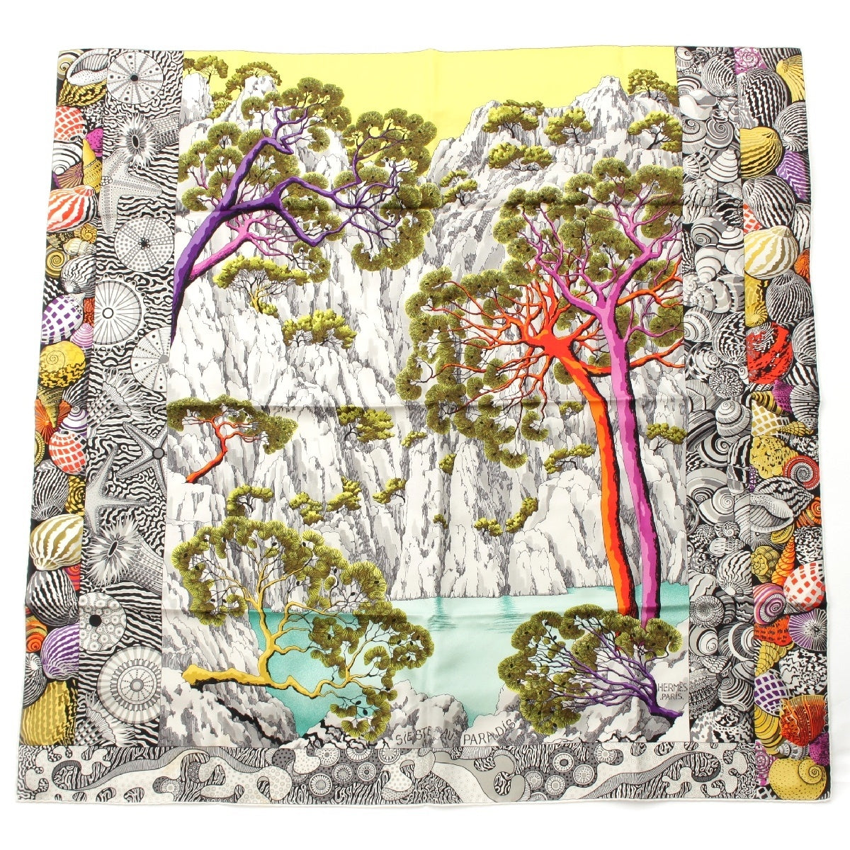 HERMES silk 90 SIESTE AU PARADIS Siesta in Heaven scarf multicolor