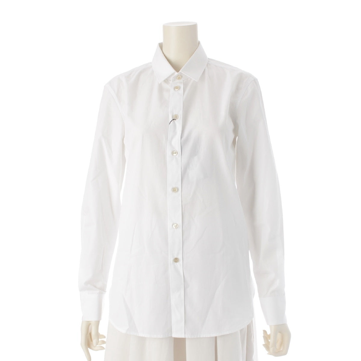 SAINT LAURENT 23 years uniform cotton dress Long sleeve shirt tops 636994 white 38