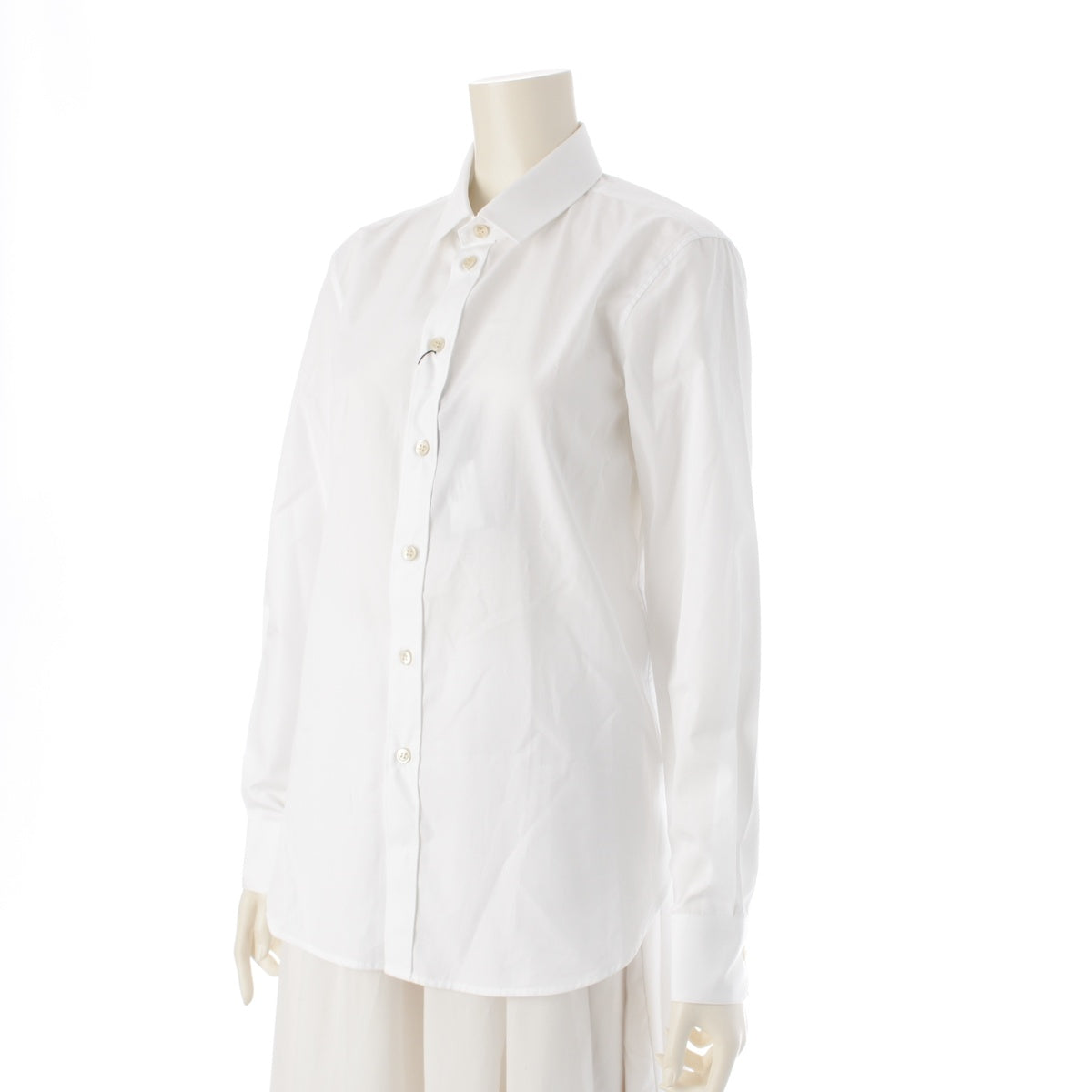 SAINT LAURENT 23 years uniform cotton dress Long sleeve shirt tops 636994 white 38