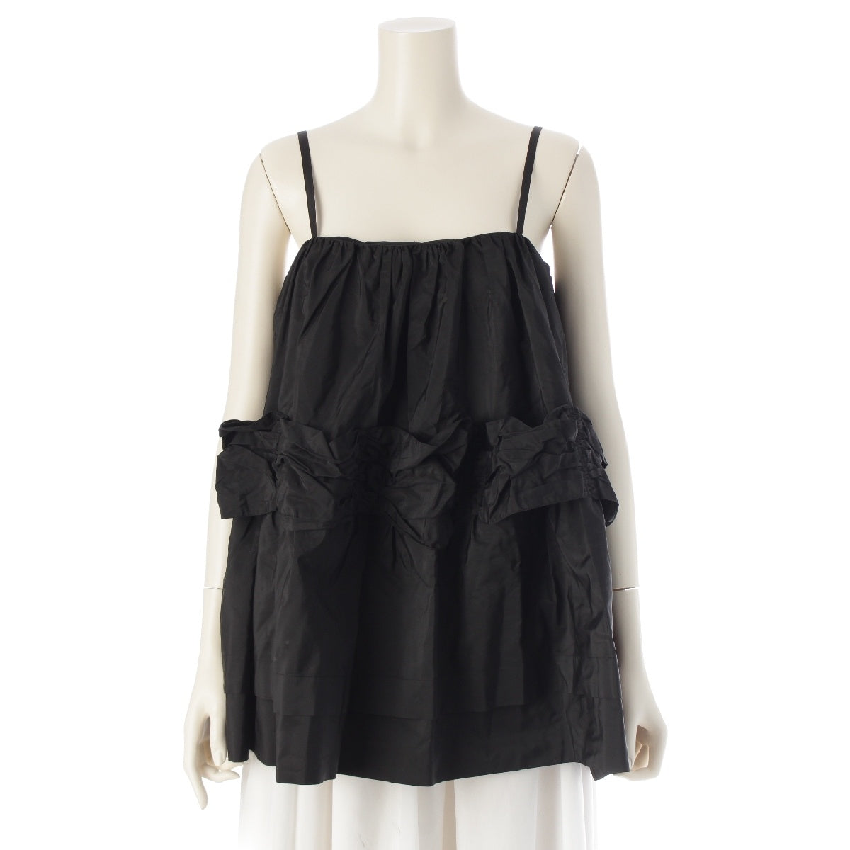 SIMONE ROCHA Frill camisole Sleeveless top  6521-343-1049 black UK6