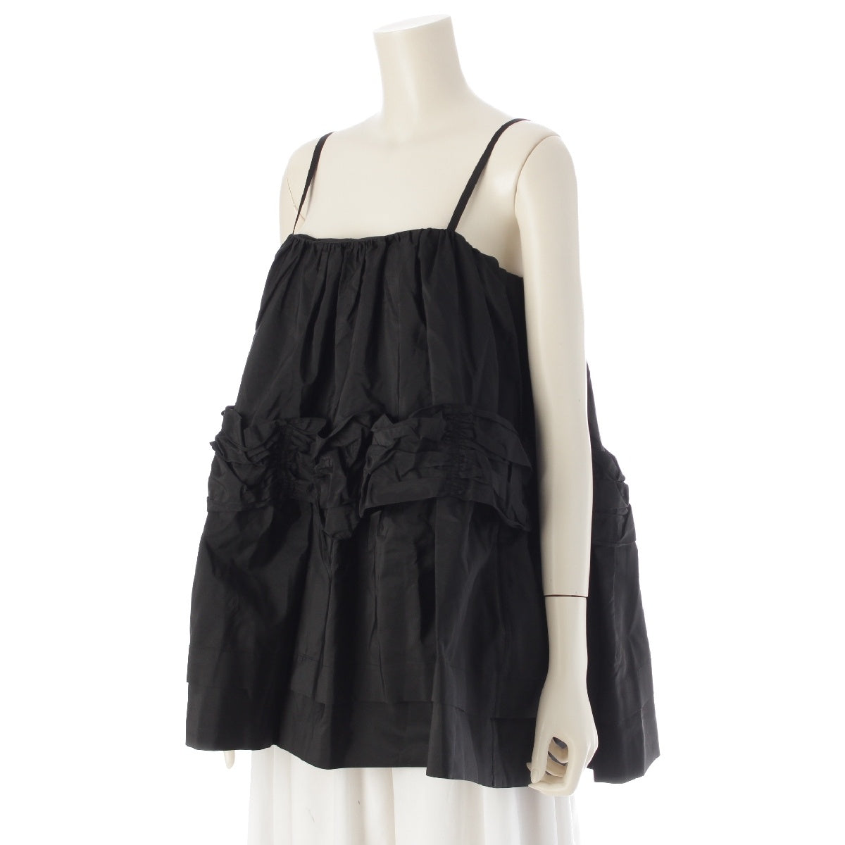 SIMONE ROCHA Frill camisole Sleeveless top  6521-343-1049 black UK6