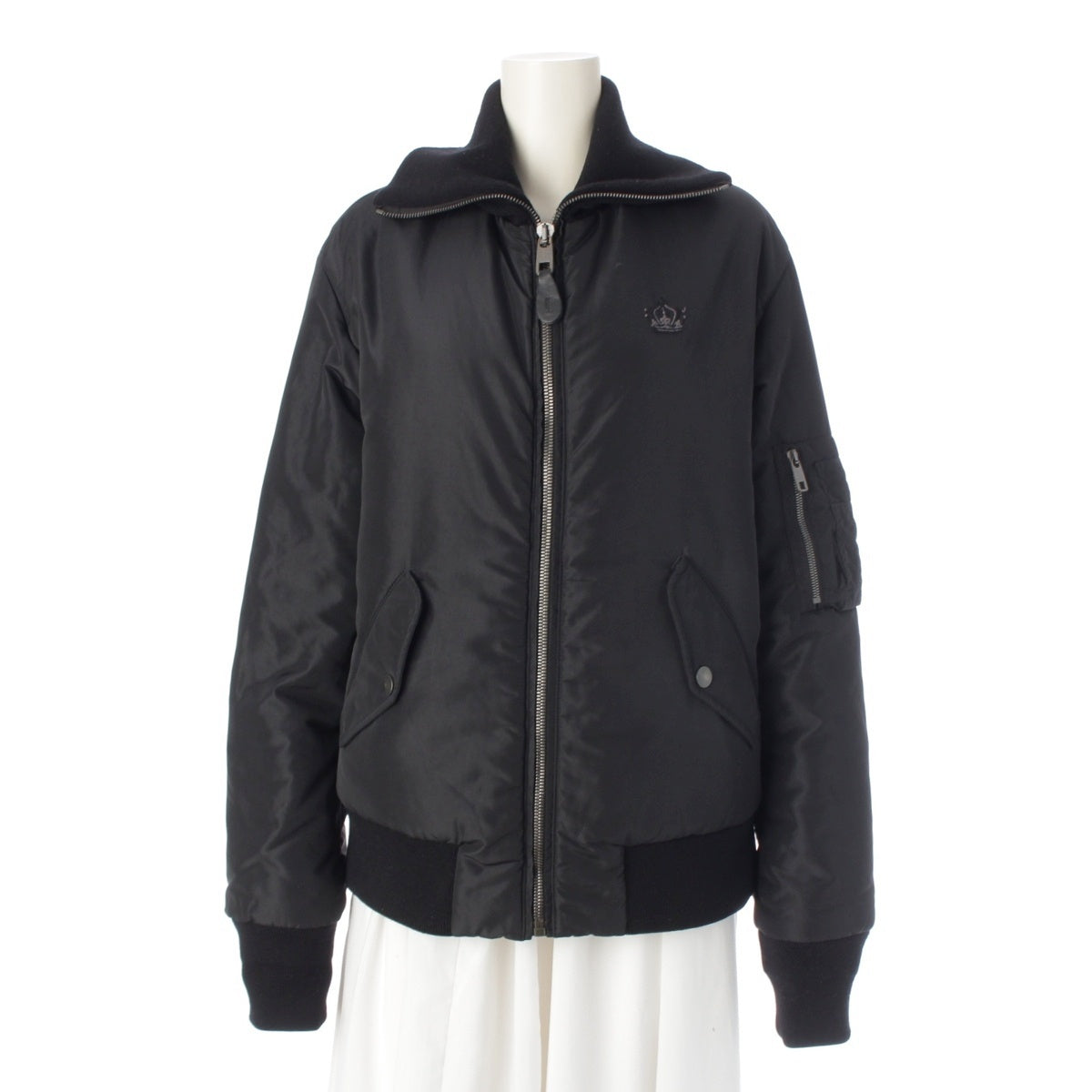 DOLCE&GABBANA Crown embroidered padded MA-1 bomber jacket Jacket Blouson outerwear black 44