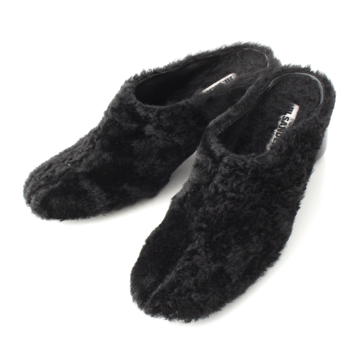 JIL SANDER Bore Fur Pumps Mule shoes black 37