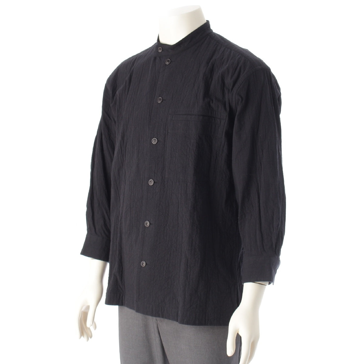 ISSEY MIYAKE cotton Wrinkles jacket Long sleeve shirt ME23-FJ127 black 1
