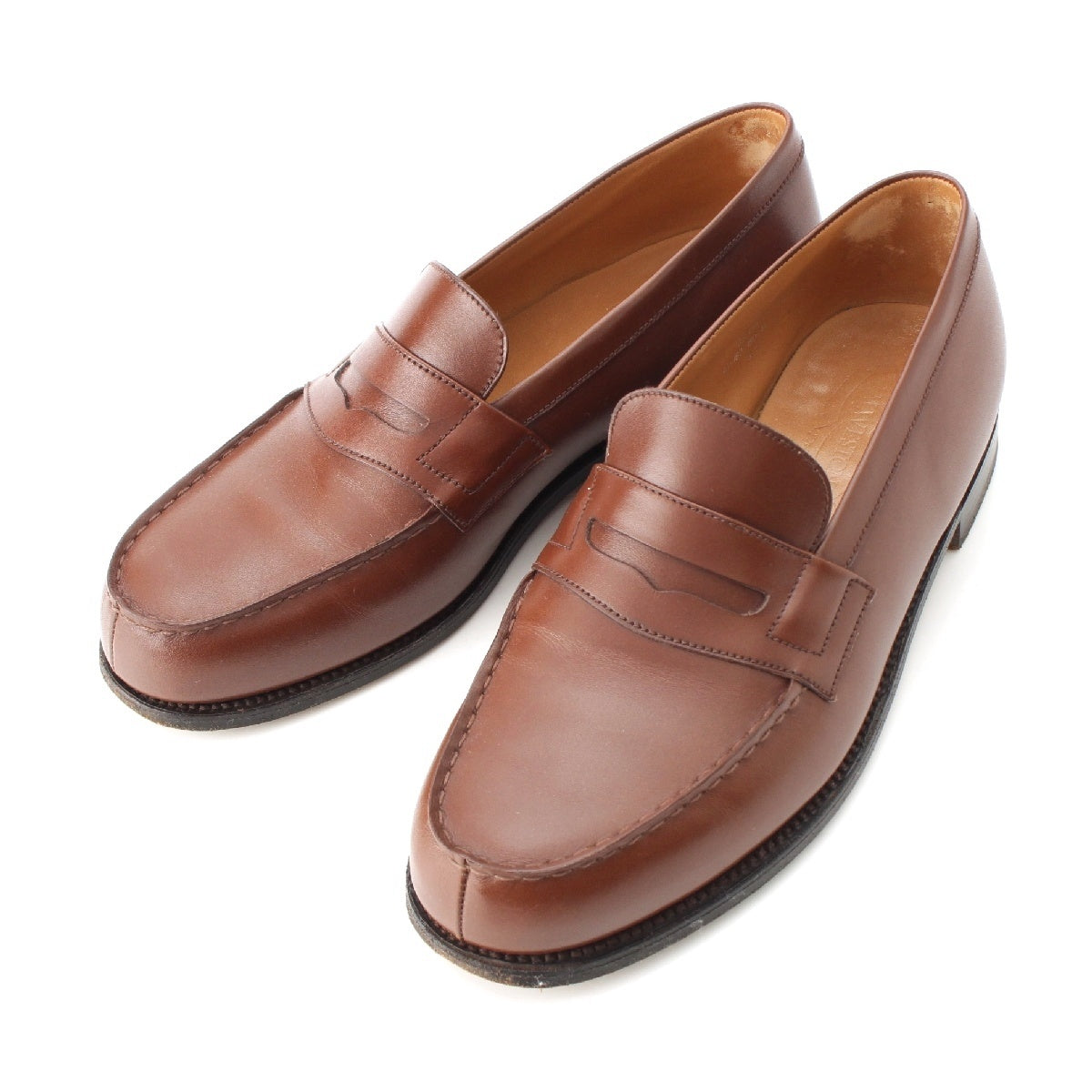 J.M. Weston leather 180 Signature Coins loafers Tan brown 6