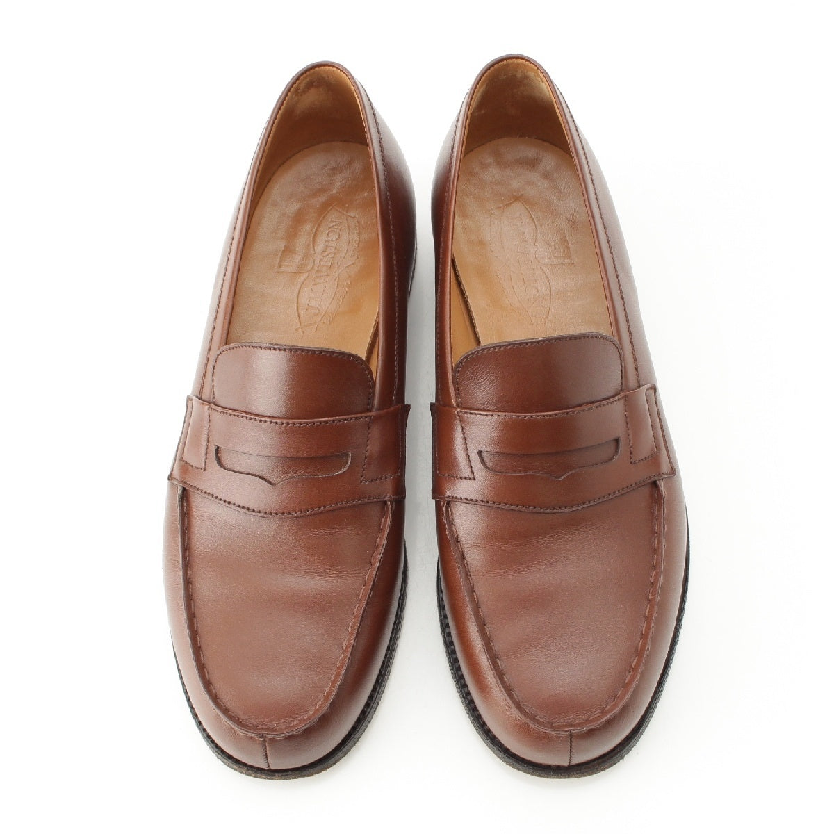 J.M. Weston leather 180 Signature Coins loafers Tan brown 6