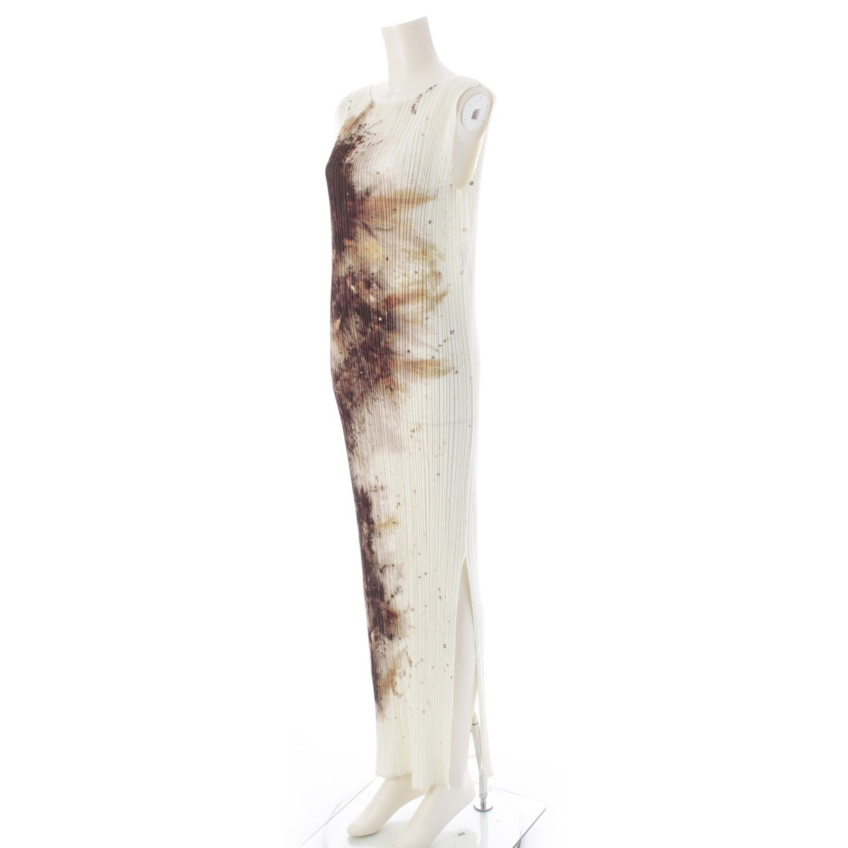 PLEATS PLEASE ISSEY  GUEST ARTIST CAI GUO QIANG Sleeveless one piece PP97-JH071 White brown 4