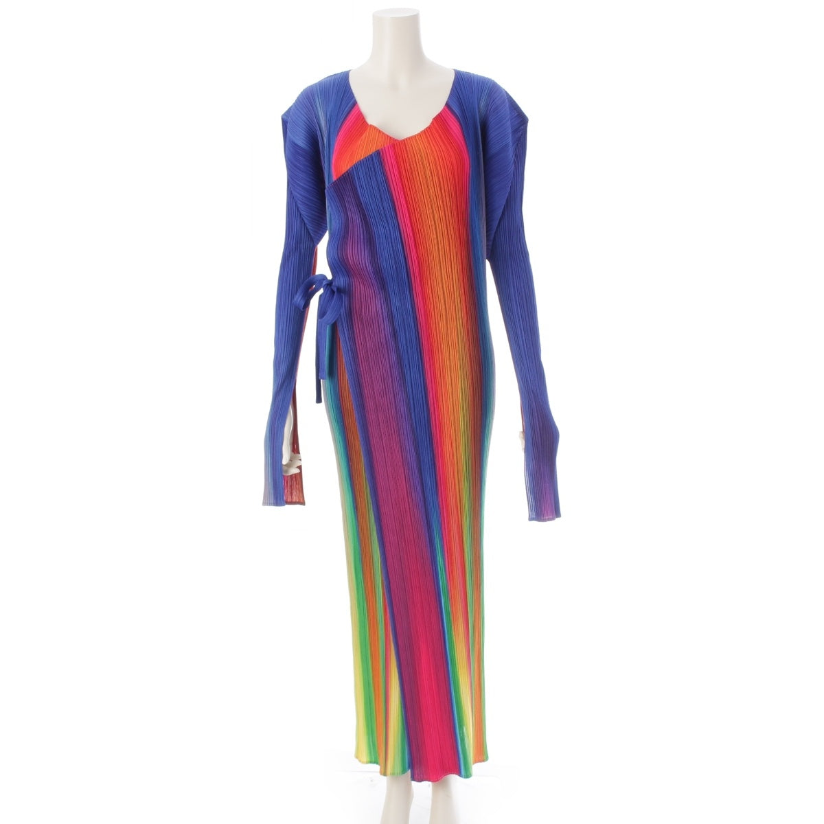 PLEATS PLEASE ISSEY  Gradient Long cardigan coat PP79-JH786 multicolor rainbow 4