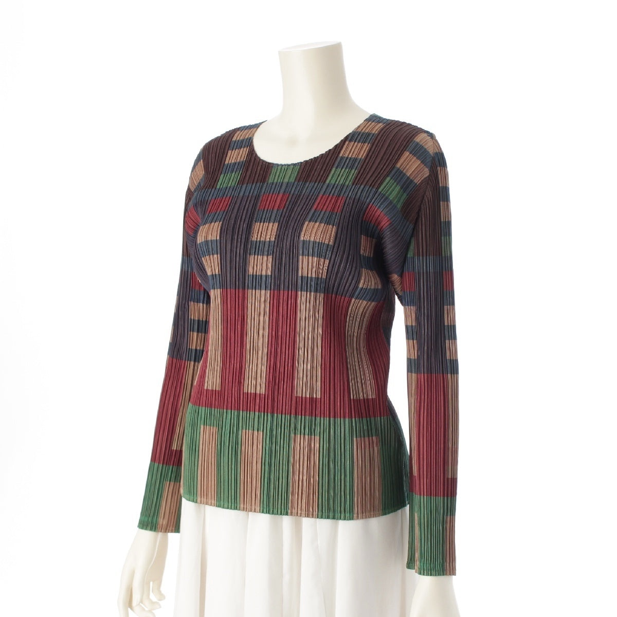 PLEATS PLEASE ISSEY  11 years Check Design Long Sleeve Cut T-shirt PP13-JK765 multicolor 3