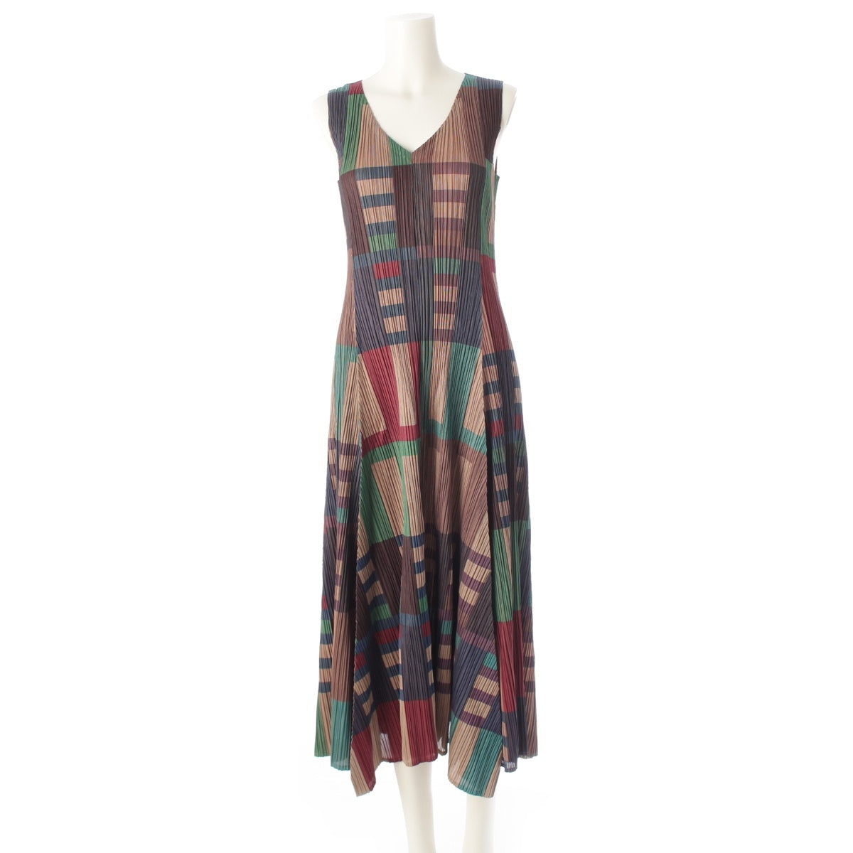 PLEATS PLEASE ISSEY  Check Design Sleeveless one piece PP13-JH764 multicolor 3