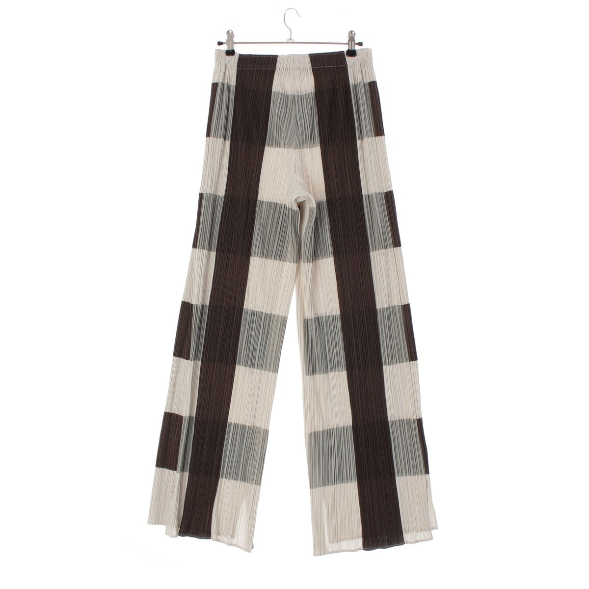 PLEATS PLEASE ISSEY  Box Check Pattern Pants Bottoms PP03-JF501 Blue Brown Grey Multicolor 4