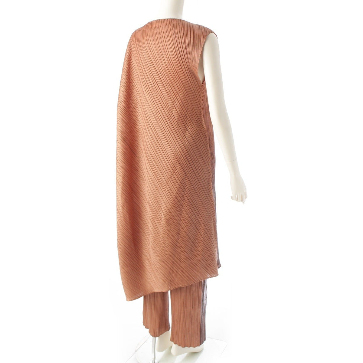 PLEATS PLEASE ISSEY  Metallic print cardigan, dress and pants set 3 piece PP41-JA601/PP41-JH604/PP41-JF603 Brown 4/5/4