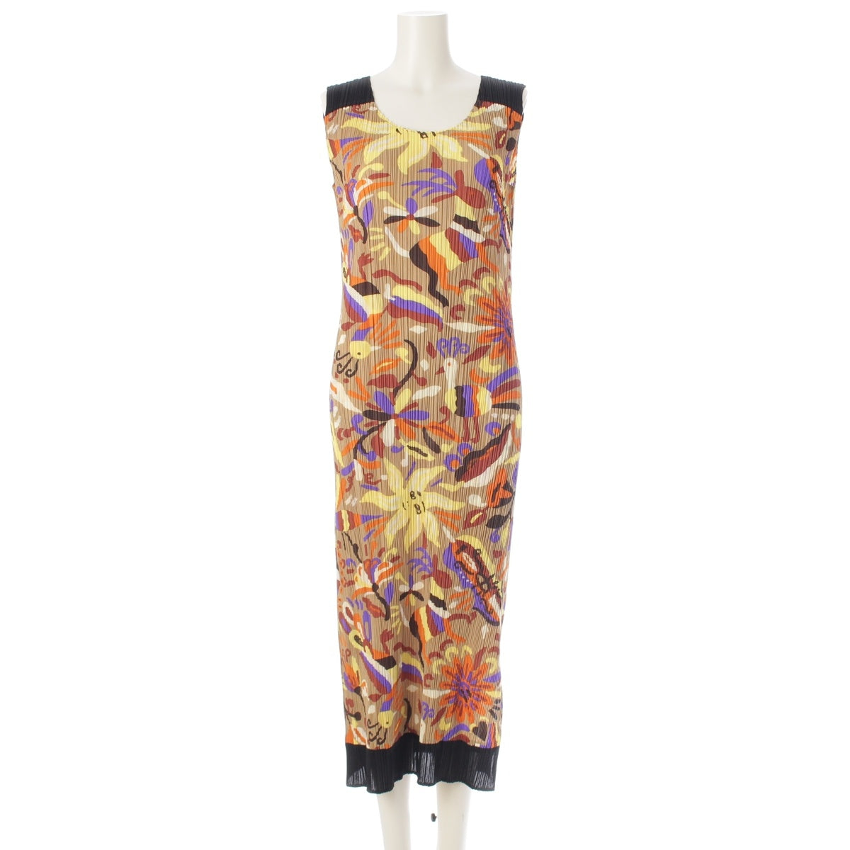 ISSEY MIYAKE Sun and peacock all-over print sleeveless top one piece PP63-JH585 multicolor 4