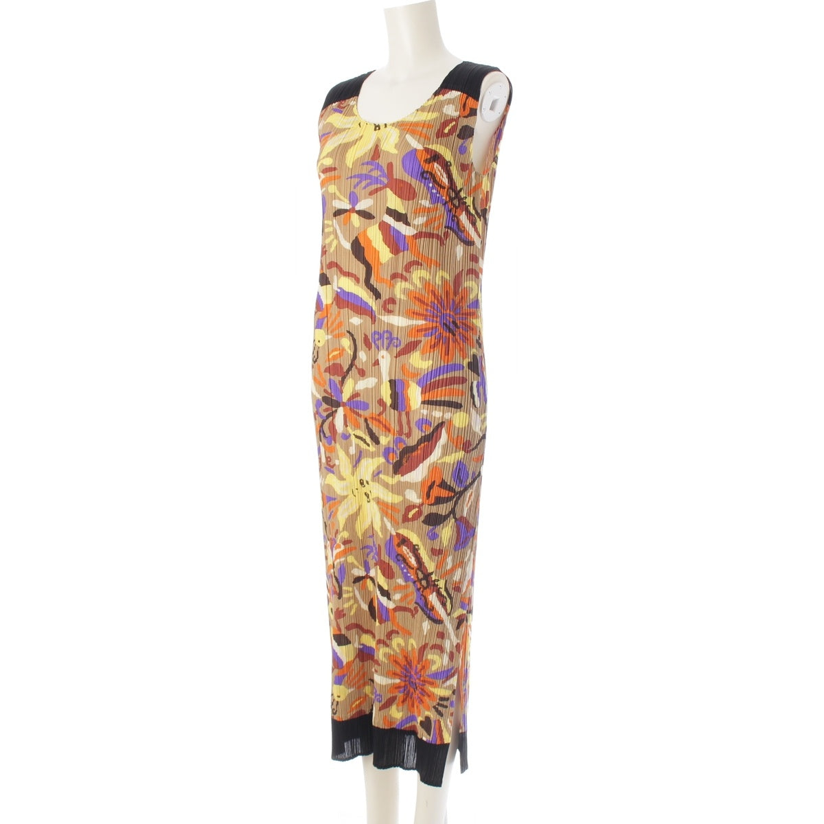ISSEY MIYAKE Sun and peacock all-over print sleeveless top one piece PP63-JH585 multicolor 4