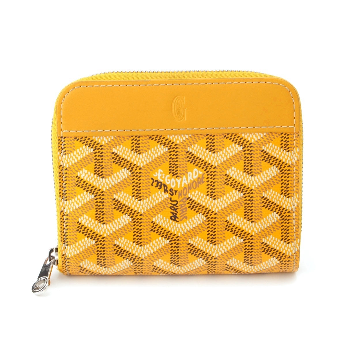 GOYARD Matignon PM Zip Around Coin case Wallet Coin Card Case Logo Embossed yellow