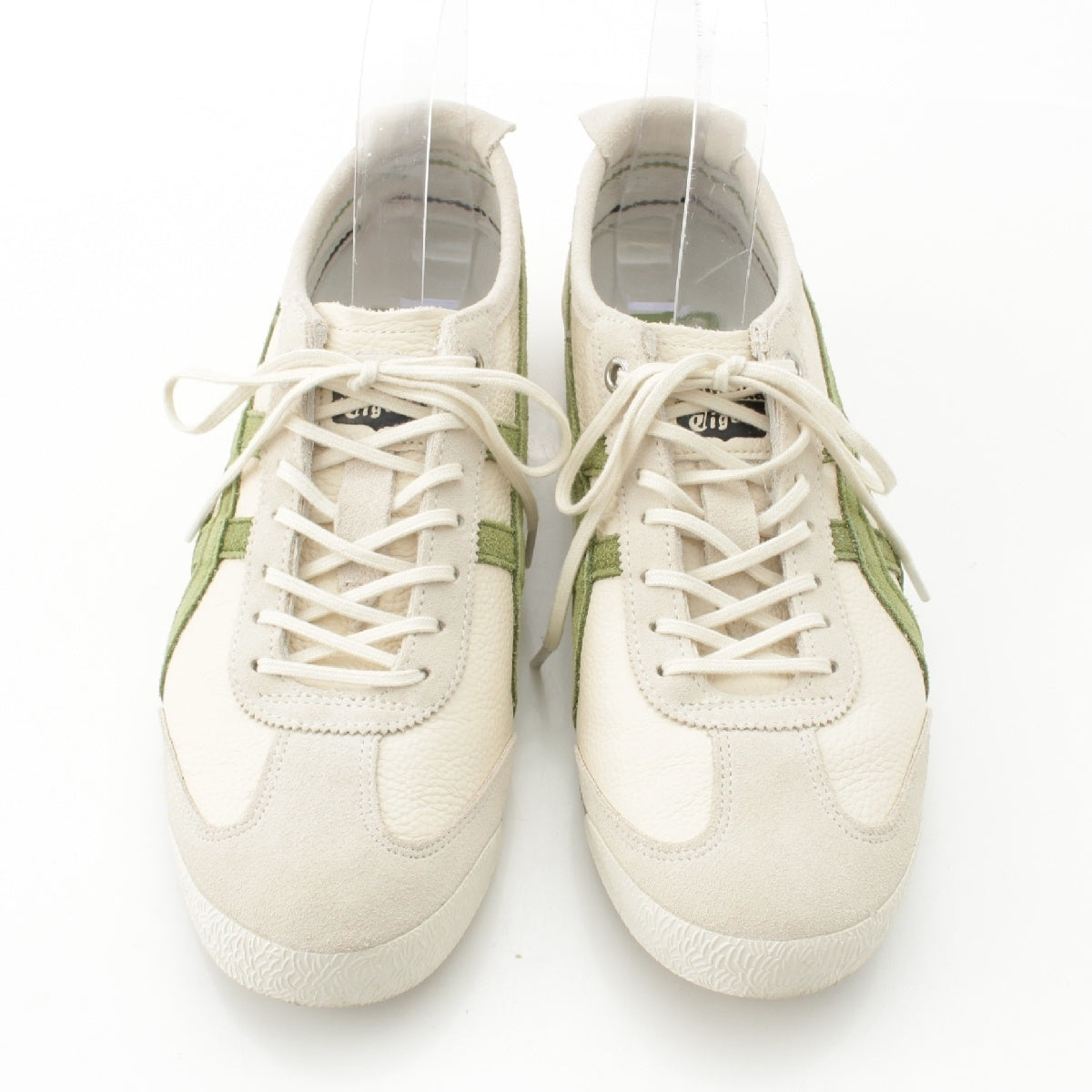 ONITSUKA TIGER leather MEXICO 66 low cut sneakers shoes F130924 White x green 24.5