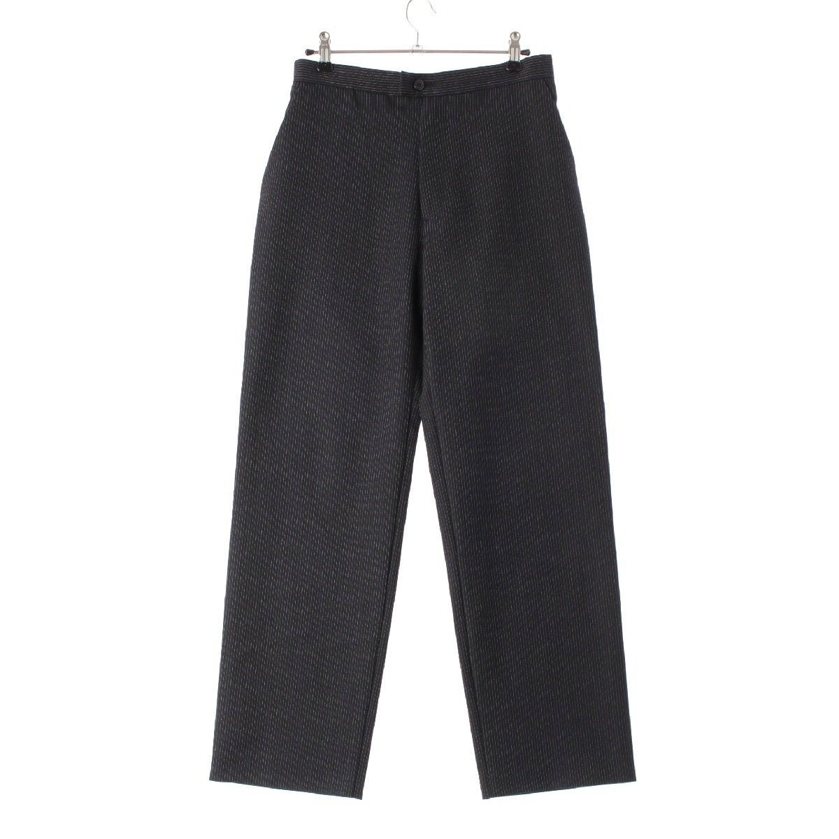 Y's Youji Yamamoto wool Side button striped slacks Pants YN-P08-102-1 black