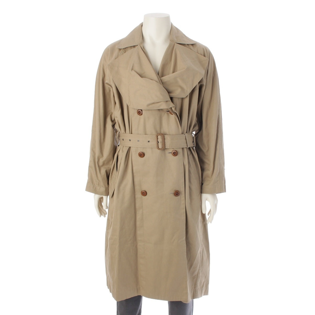 ISSEY MIYAKE Nylon Brush tag with padded liner trench coat EG63308 beige S