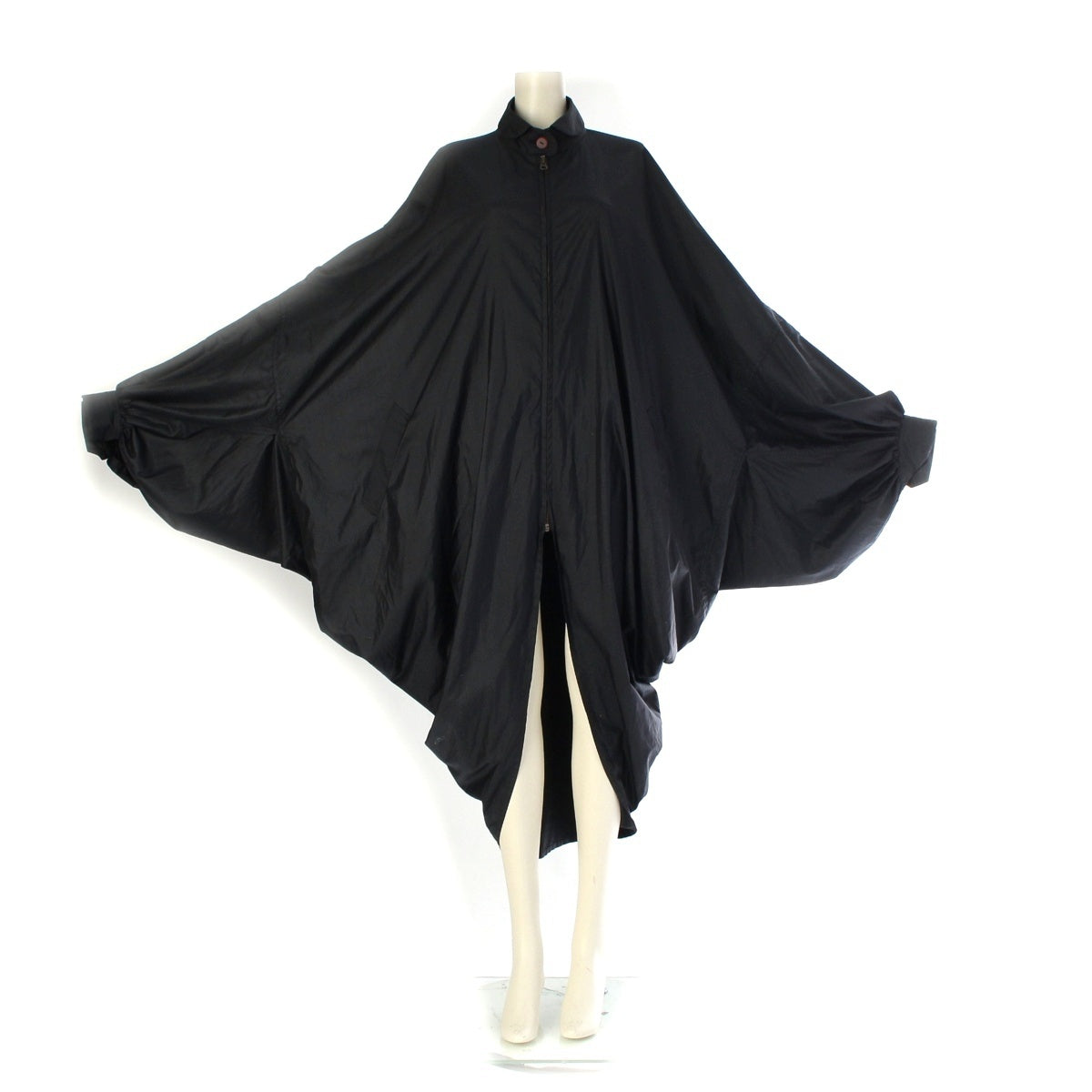 ISSEY MIYAKE Nylon Blend Brush tag deformation zip up squid coat JG63476 Black series 11