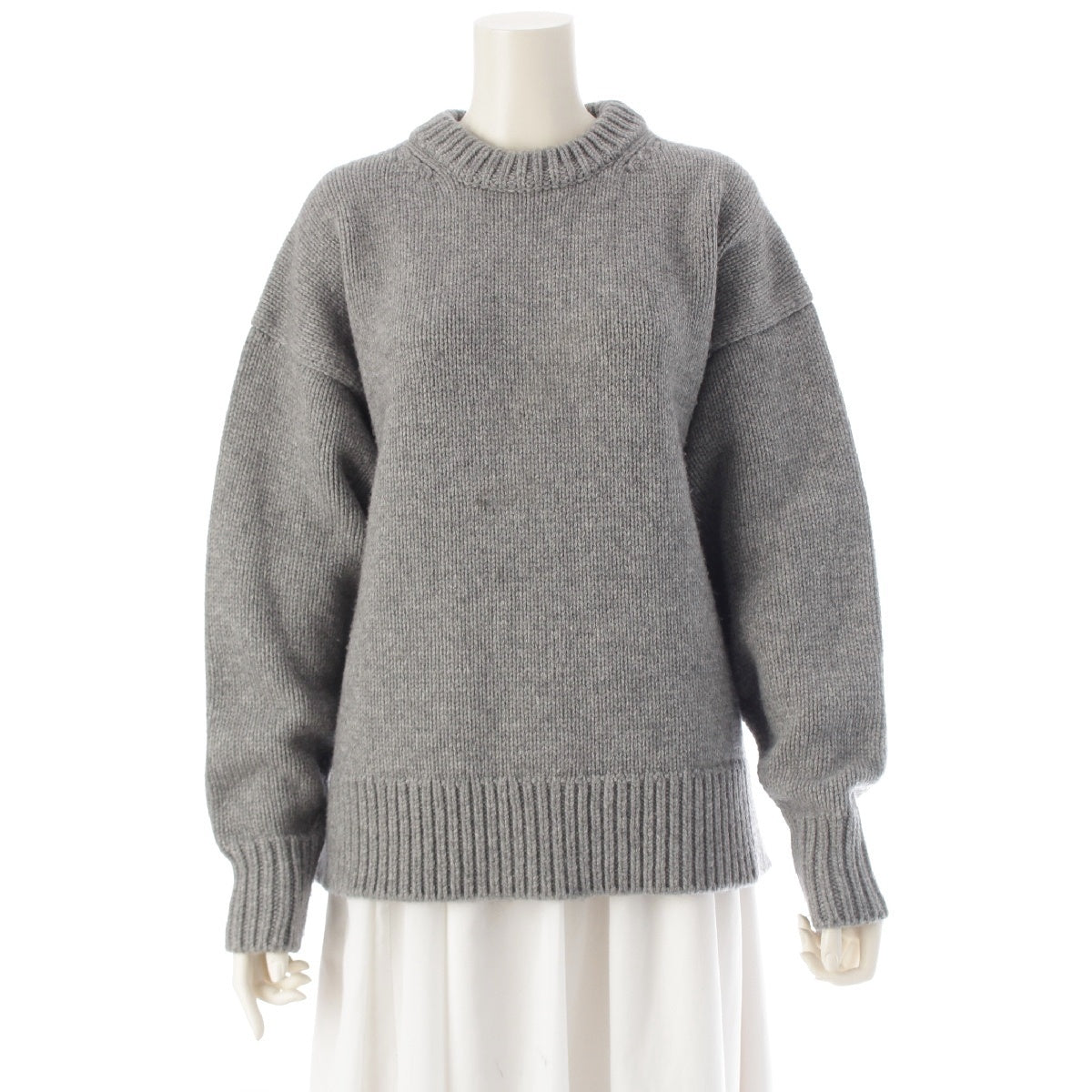 THE ROW Wool x cashmere OPHELIA Knit sweater tops 325‐Y184 gray XS
