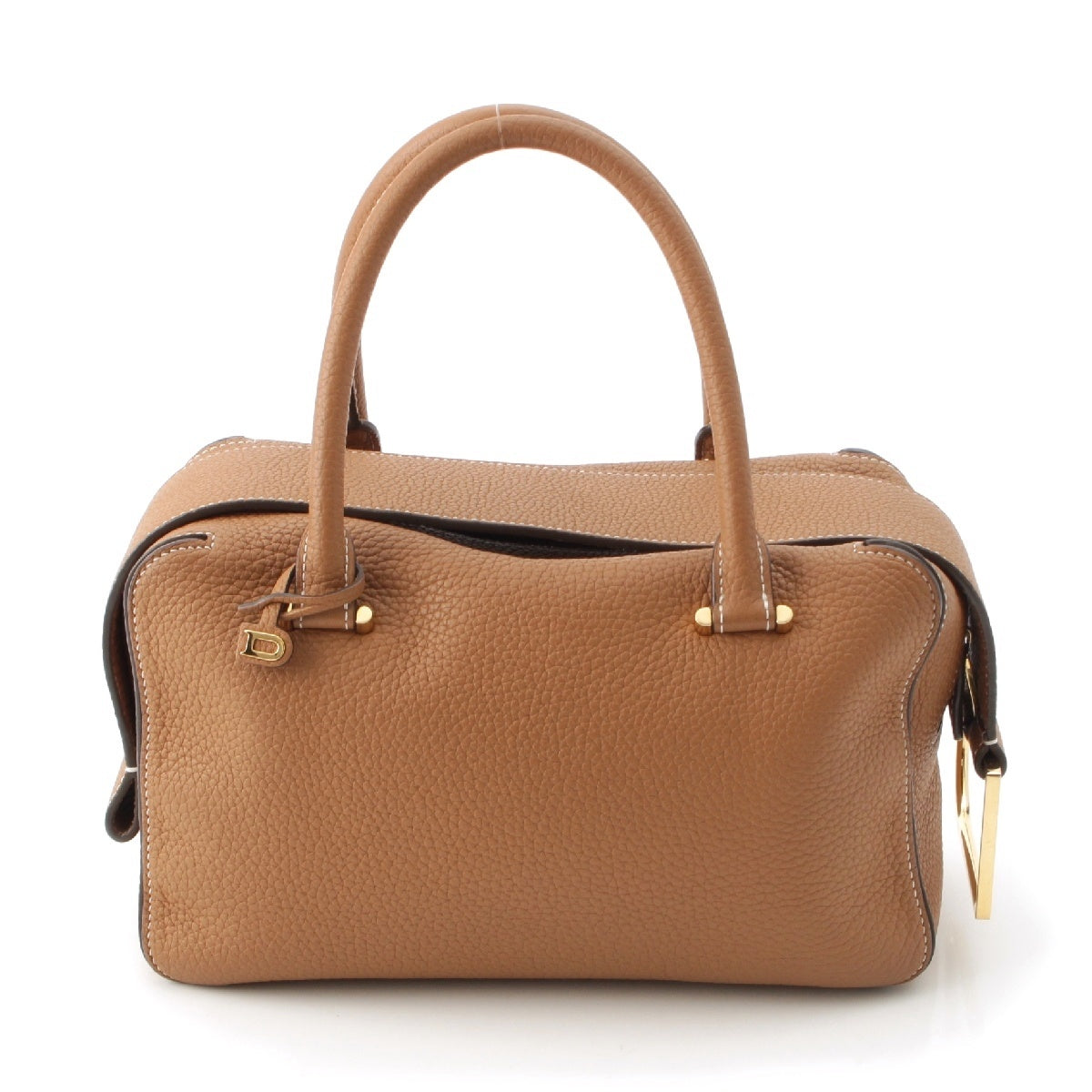 Delvaux cool box MM Taurillon Clemence soft leather Handbag Vegetal Ivory