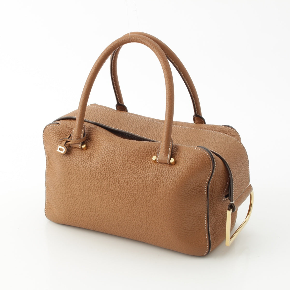 Delvaux cool box MM Taurillon Clemence soft leather Handbag Vegetal Ivory