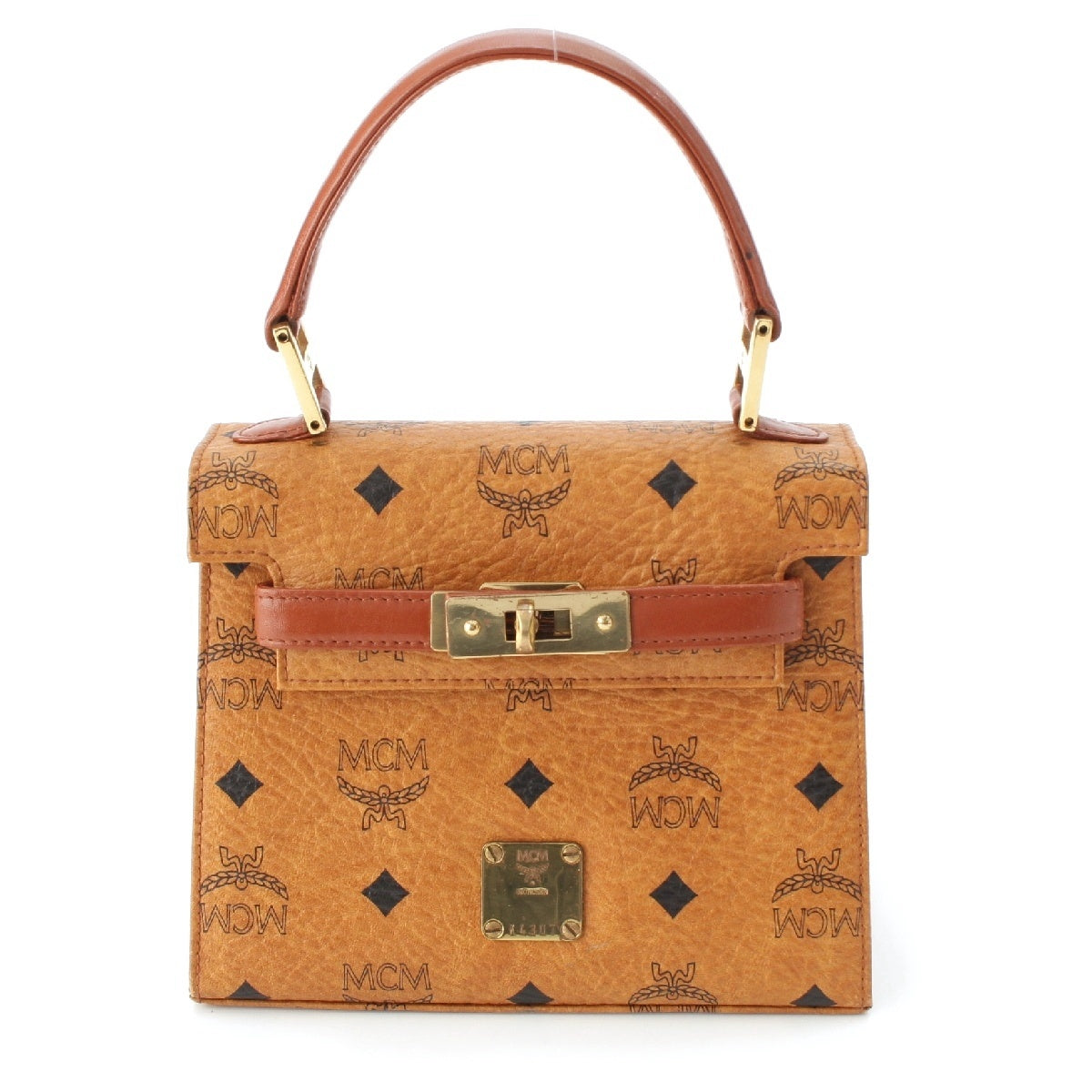 MCM leather Visetos Kelly Style 2-Way Mini Handbag Brown