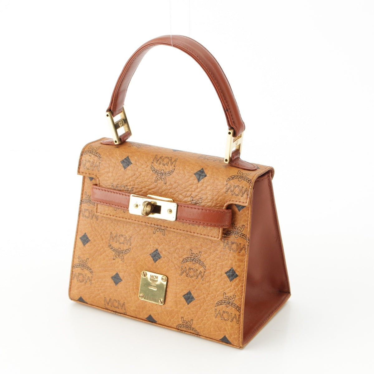 MCM leather Visetos Kelly Style 2-Way Mini Handbag Brown