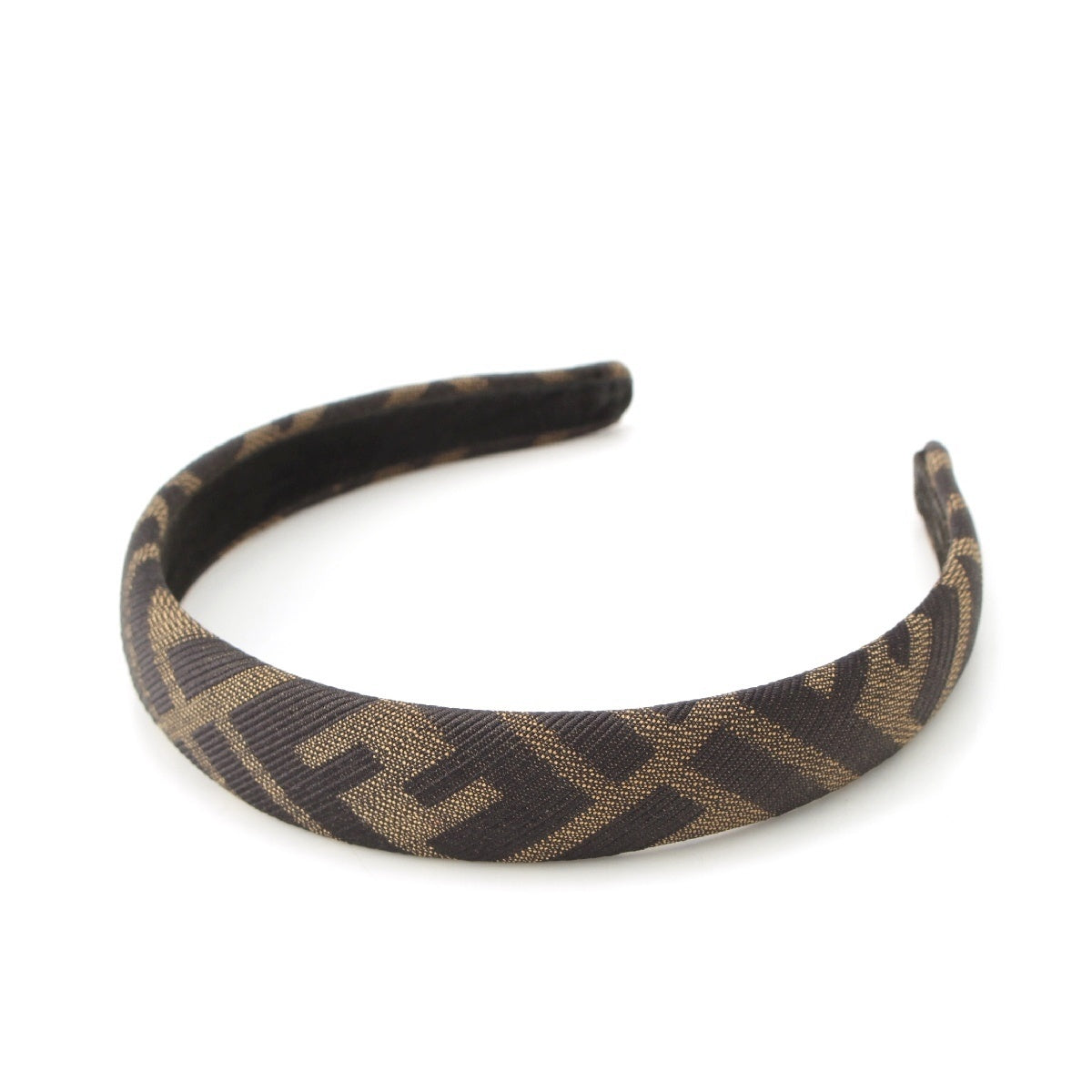 FENDI Jacquard Zucca FF logo hair accessory Katyusha Brown