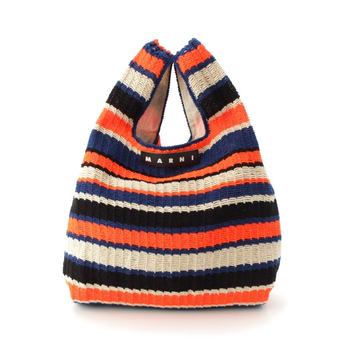 MARNI knit Market Border Handbag Blue orange