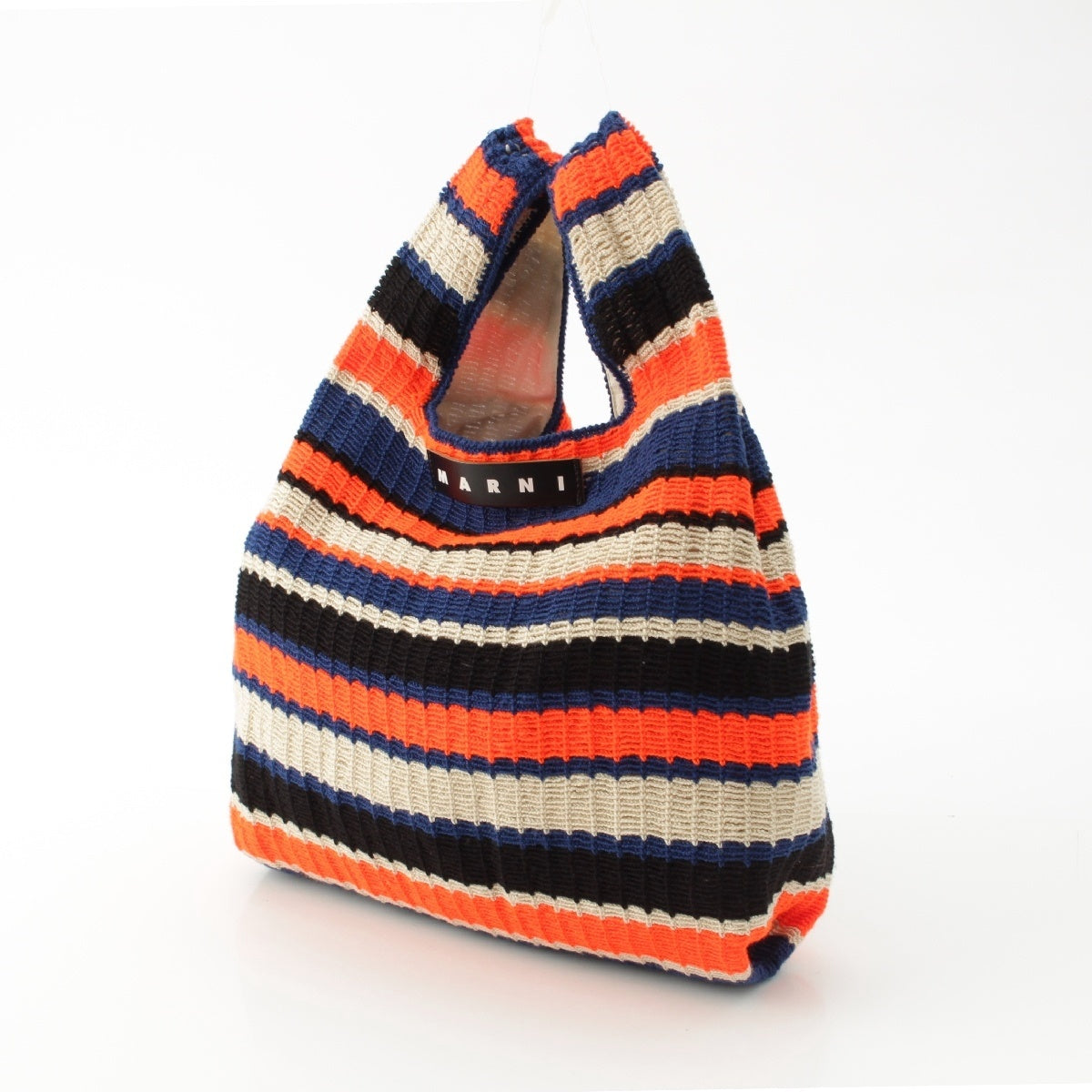 MARNI knit Market Border Handbag Blue orange