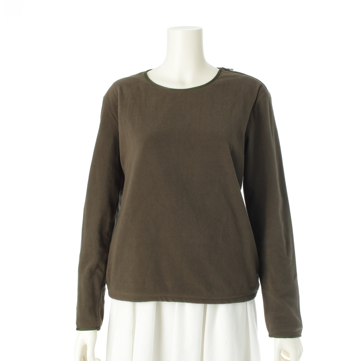 PRADA SPORTS Archive Crew Neck Drawstring Design Fleece Long Sleeves tops khaki M