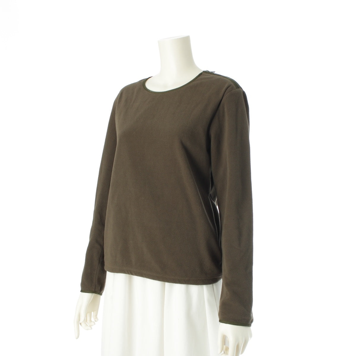 PRADA SPORTS Archive Crew Neck Drawstring Design Fleece Long Sleeves tops khaki M