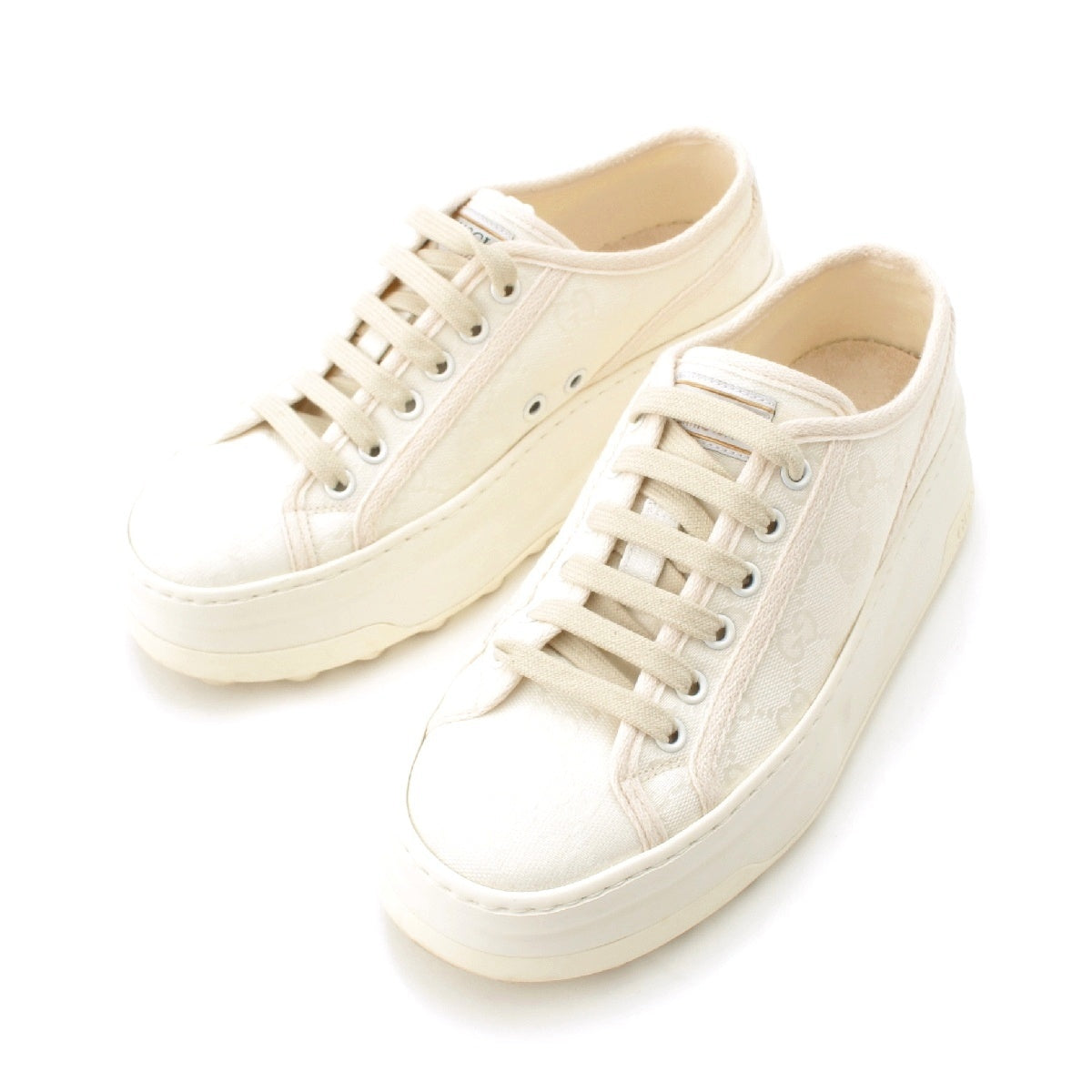 GUCCI Tennis 1977 GG canvas platform platform sneakers shoes 746767 white 37.5