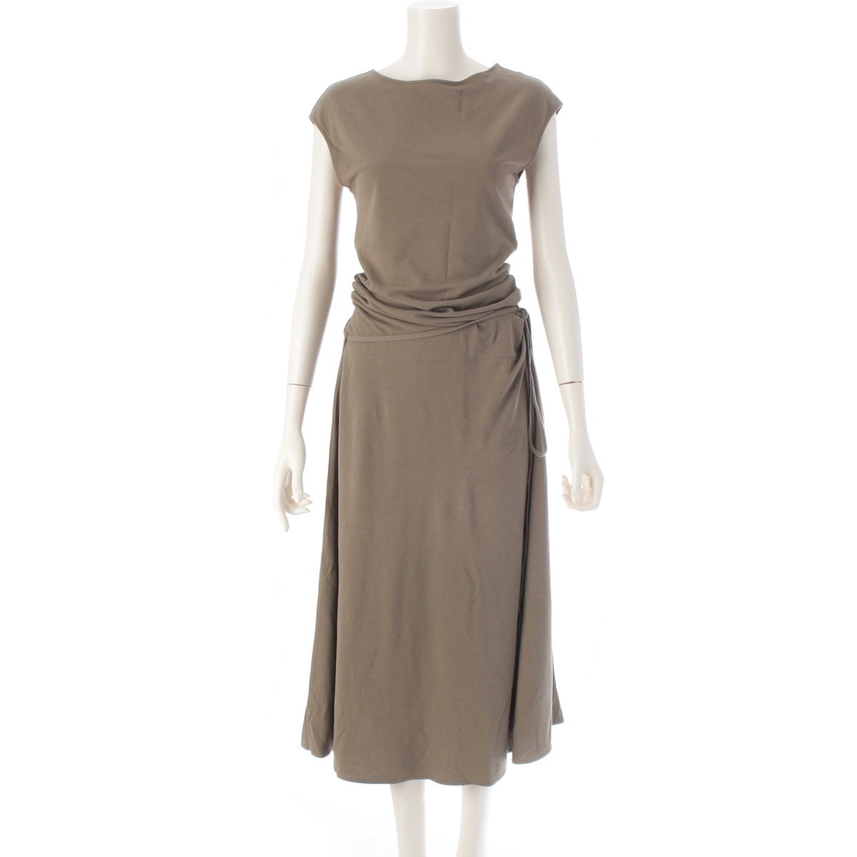 LEMAIRE cotton jersey sleeve dress one piece 6526‐343‐1225 khaki XS