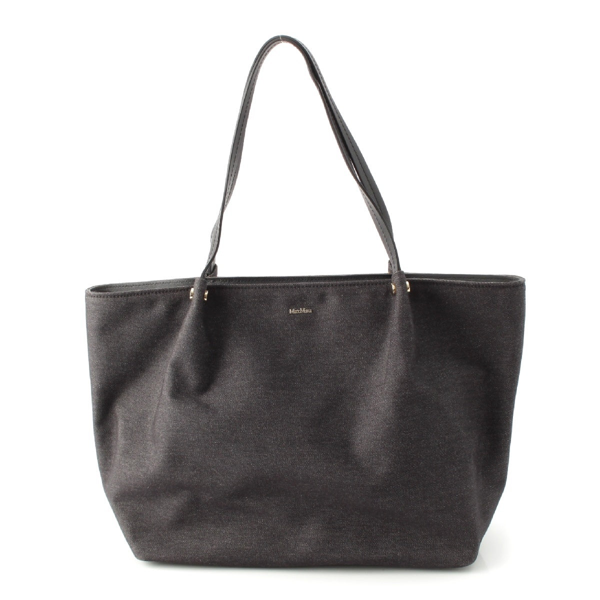 MAX MARA denim logo Tote Bag Indigo