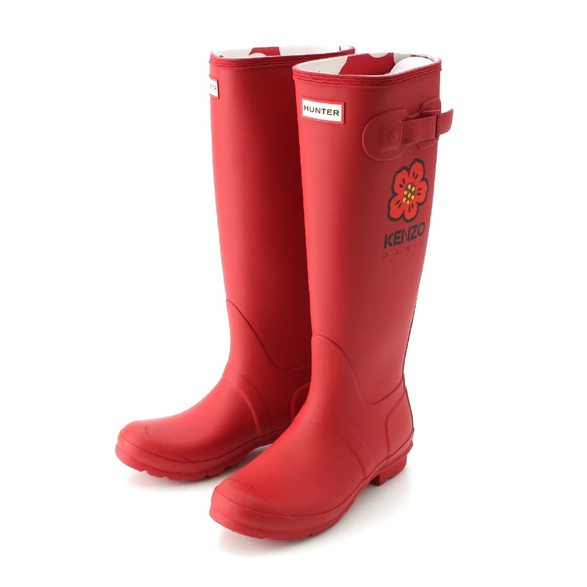 HUNTER KENZO Kenzo rubber BOKE FLOWER BOOTS Rain shoes Red EU37