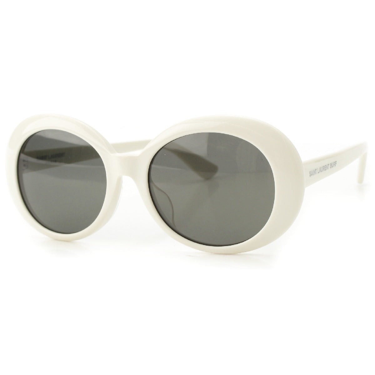 SAINT LAURENT 16Stainless Steel Eddie period California Oval Kurt Cobain sunglasses glasses white