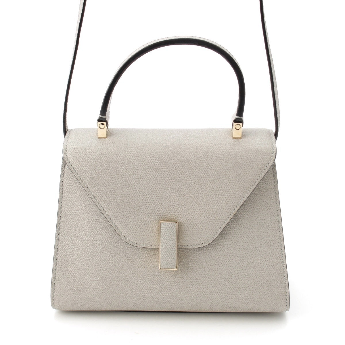 Valextra Izzy Demini Cowhide leather 2WAY Handbag Shoulder Bag Stone gray