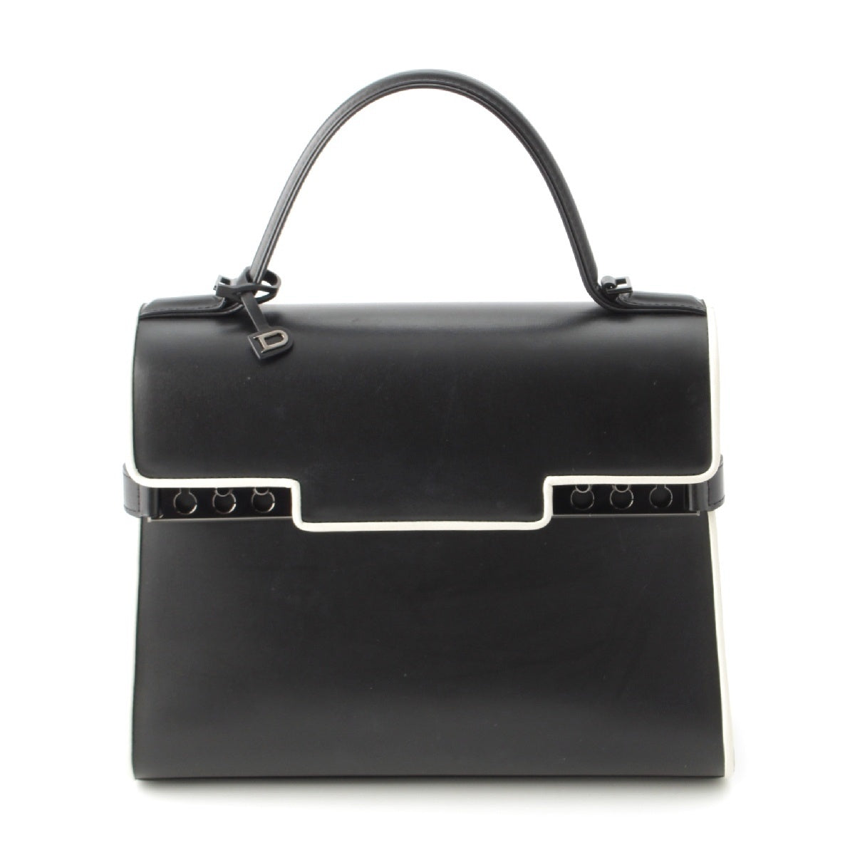 Delvaux Tempate MM Supple calf Handbag Black White