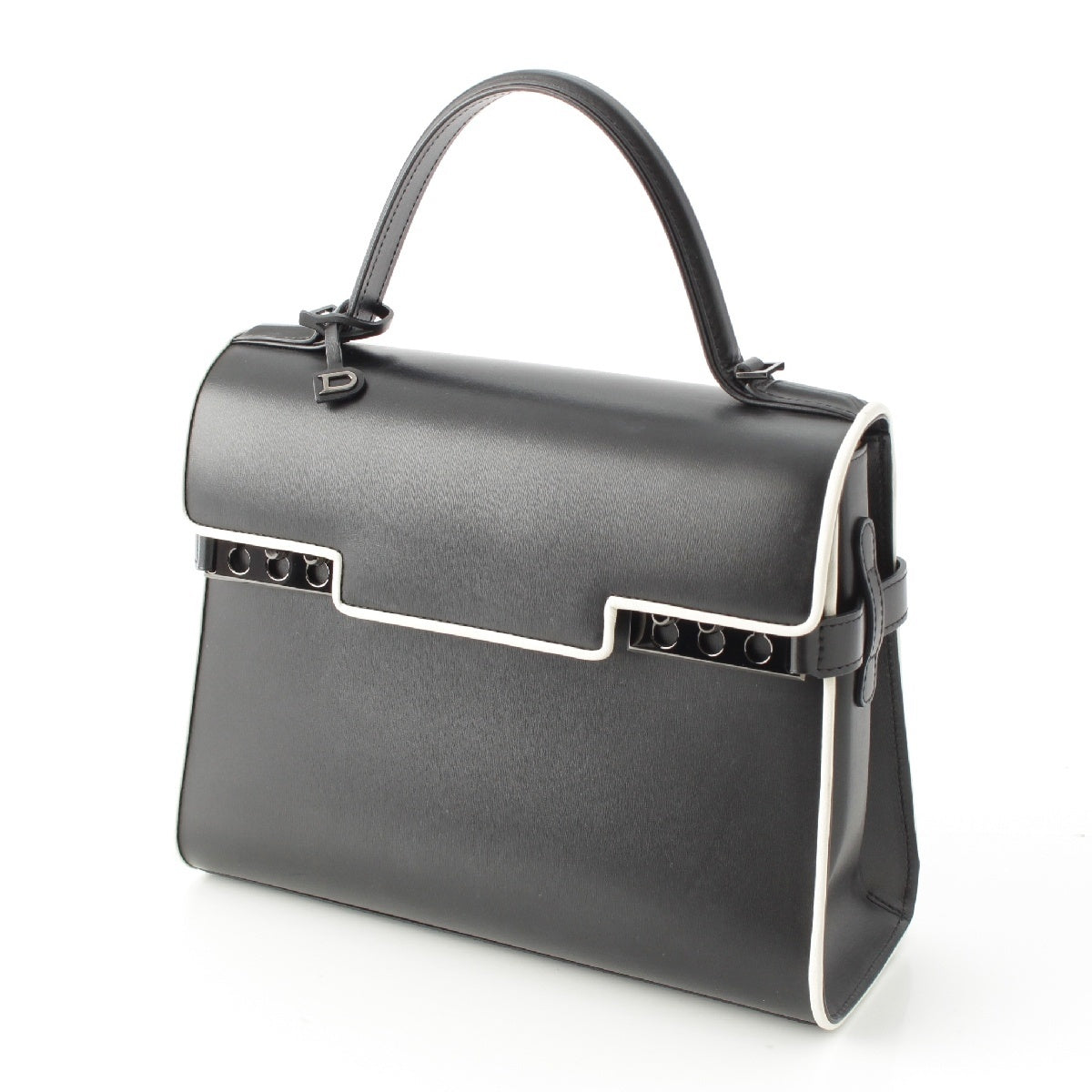 Delvaux Tempate MM Supple calf Handbag Black White
