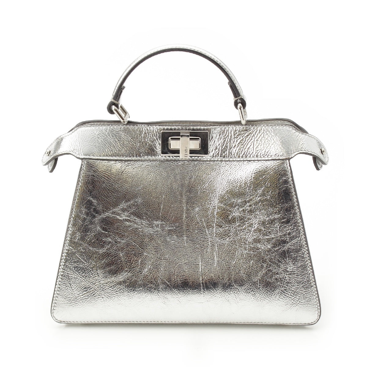 FENDI Peekaboo Iseeu Small 2WAY Shoulder Handbag 8BN327 Silver