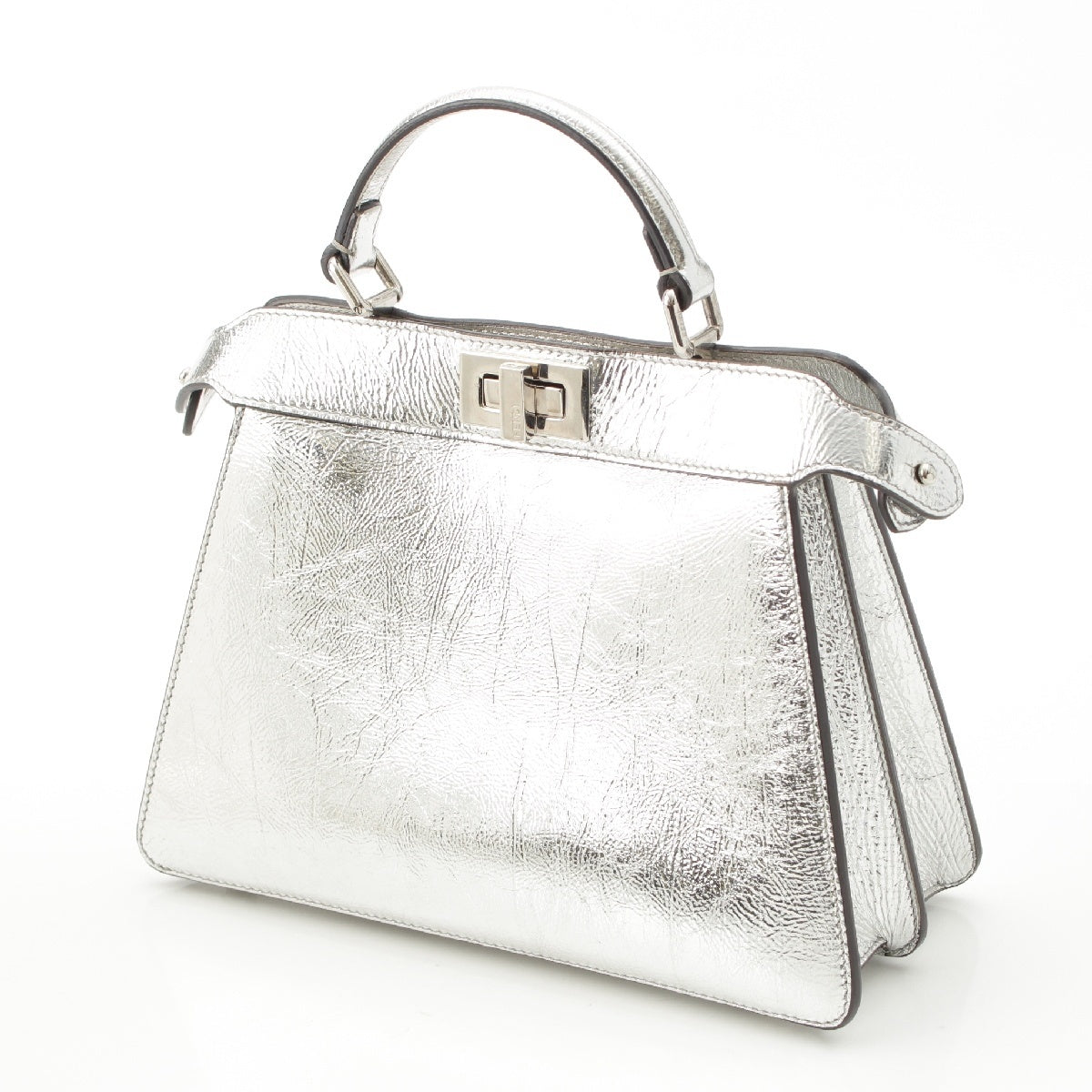 FENDI Peekaboo Iseeu Small 2WAY Shoulder Handbag 8BN327 Silver
