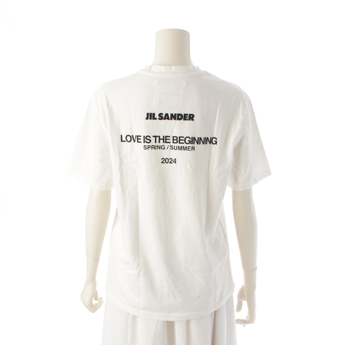 JIL SANDER 2024 cotton love is the beginning print Short sleeve T-shirt Cut J46219 white S
