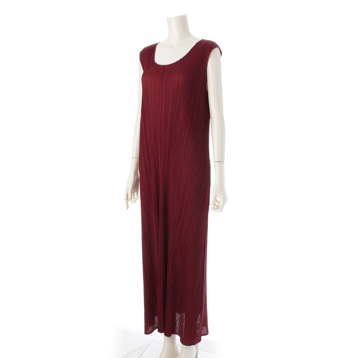 PLEATS PLEASE ISSEY  Sleeveless Long one piece PP13-JH411 Dark red 4