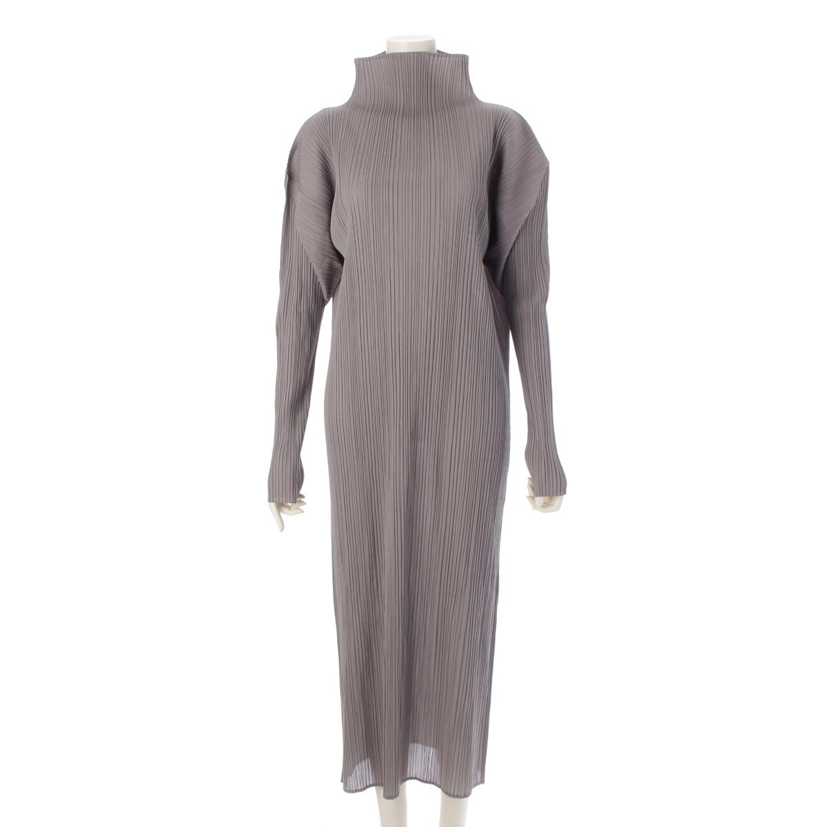 PLEATS PLEASE ISSEY  bottle neck long sleeves one piece PP04-JH632 gray 4