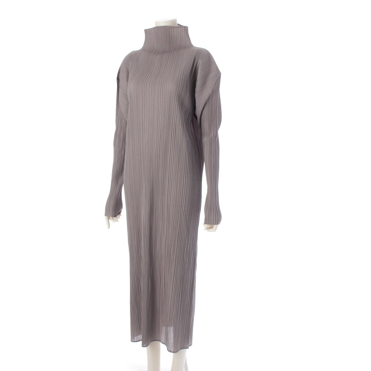 PLEATS PLEASE ISSEY  bottle neck long sleeves one piece PP04-JH632 gray 4